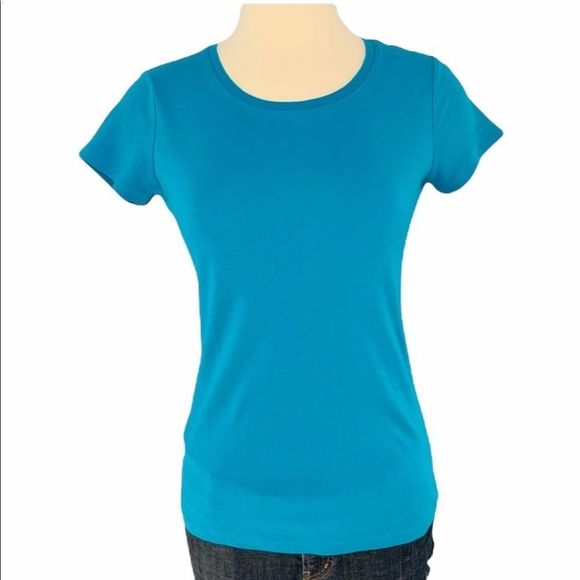 EUC Banana Republic Short Sleeve Pima Cotton Tee Blue - Picture 4 of 9